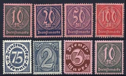 O14-21, 1922-3 Official Stamps