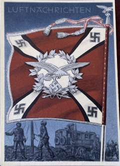 Wehrmacht Anti-Aircraft Signal Battle Flag Propaganda Card