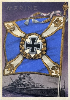 Wehrmacht Navy Battle Flag Propaganda Card