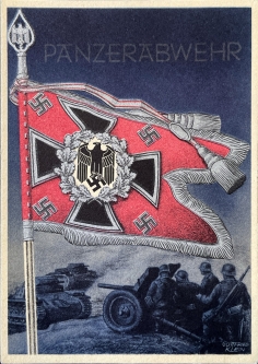 Wehrmacht Anti-tank Artillery Battle Flag Propaganda Card (Copy)