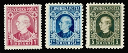 Slovakia 55-57,  1940-42,  Andrej Hlinka 1K-3K