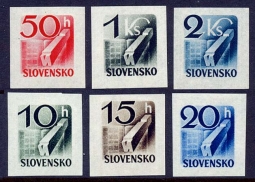 Slovakia P31-36, 1943 Newspaper Stamp Set Showing Type