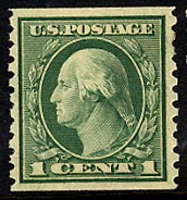 US 490 One-cent  Washington Horizontal Coil