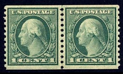 US 490 One-cent  Washington Coil Line Pair