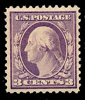 US 501 1917 Perf 11 Three-cent, Type I Washington