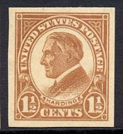 US 576  Imperf. 1 1/2-cent Harding