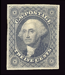 US 17 12-Cent 1851 Imperforate Washington,