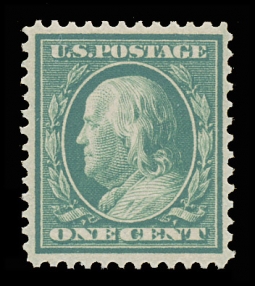 US 357 One-cent Franklin Blue Paper