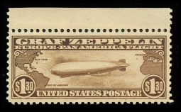 US C14 1930 $1.30 Graf Zeppelin and Map