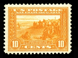 US 400A 10-Cent Orange.  Discovery of San Francisco Bay