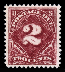 US J39 1895 Two-Cent Lake, Postage Due