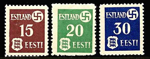 Estonia Occupation Swastika Stamp Set