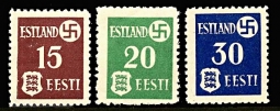 Estonia Occupation Swastika Stamp Set NH
