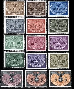 Generalgovernment Official Stamps NO1-15
