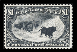 US 292 $1 Cattle In The Storm, Trans-Mississippi Issue