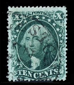 US 31 1857 Ty. I 10-cent Washington, Green