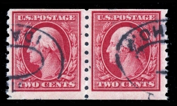 US 393 1910 Two-Cent Washington Horizontal Coil