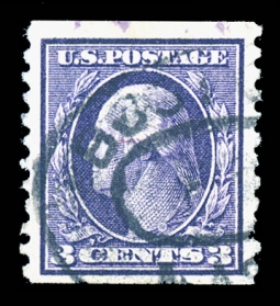 US 445 1914 Three-cent Washington Horizontal Coil