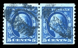 US 447 Pair Five-cent Washington Coil