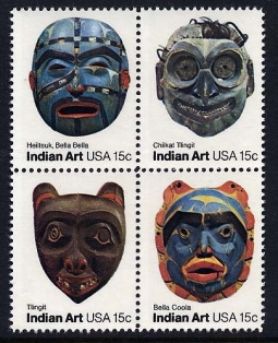 US 1834-7 Indian Masks