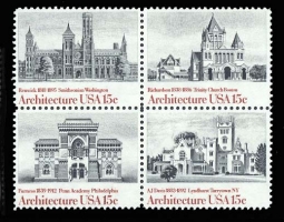 US 1838-41 15-cent Architecture Block