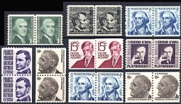 US 1297-1305C Prominent Americans Coil Line Pairs