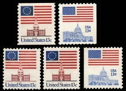 US 1622-25, 1975-81 Flags