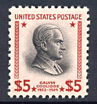 US 834 1938 $5 Coolidge Prexie