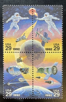 US 2631-2634 1992 Space Achievement Block