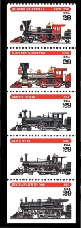 US 2843-7 Locomotives Pane