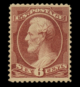 US 208a 1881 Six-cent Lincoln Deep Brown Red