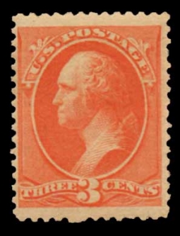 US 214 1887  3 Cent Vermillion Washington