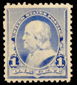 US 219  1890 1 Cent Franklin