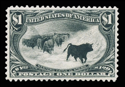 US 292 $1 Cattle In The Storm, Trans-Mississippi Issue.