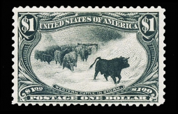 US 292 $1 Cattle In The Storm, Trans-Mississippi Issue