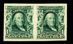 US 314 1906 One-cent Franklin Pair