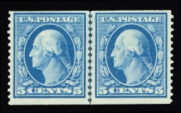 US 355 Five-cent Washington Horizontal Coil Line Pair