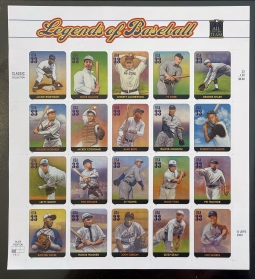 2000 #3408, Legends of Baseball Pane of 20