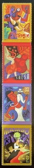 US 3939 - 3942 37-cent Latin Dance Strip of 4