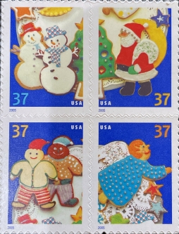 US 3949-52a Christmas Cookies Block