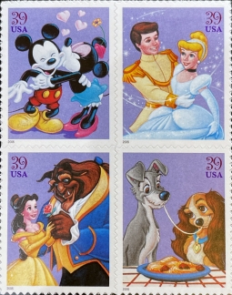 US 4025-28 Art of Disney, Romance