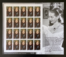 US 4350 Bette Davis Pane of 20