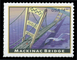 4438 2010 $4.90 Mackinac Bridge Priority Mail