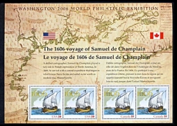 US 4074 Champlain Exploration Souvenir Sheet