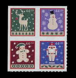 US 4429-32a Christmas Art Block of Four