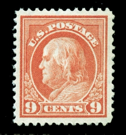 US 415  1912 Nine-Cent Franklin Perf 12