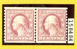 US 456 Three-cent Washington Coil Line Pair