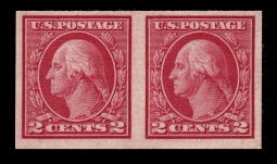 US 459 1914 Two-cent Washington  Imperforate Coil Pair