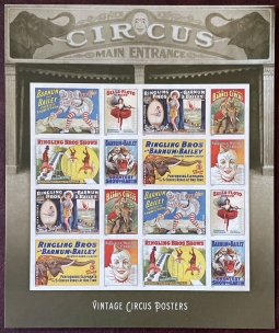 US 4898-4905 Circus Posters Pane of 16