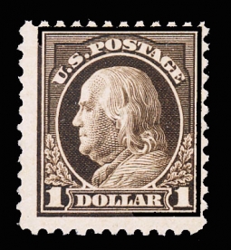 US 518b  1917 $1 Franklin Brown Shade